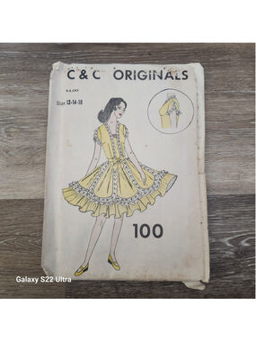 Square Dance Dress Pattern C&C Originals #100  Sizes 12-14-16 Vintage